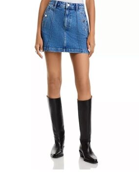 PAIGE Janelle Blue Denim Mini Skirt